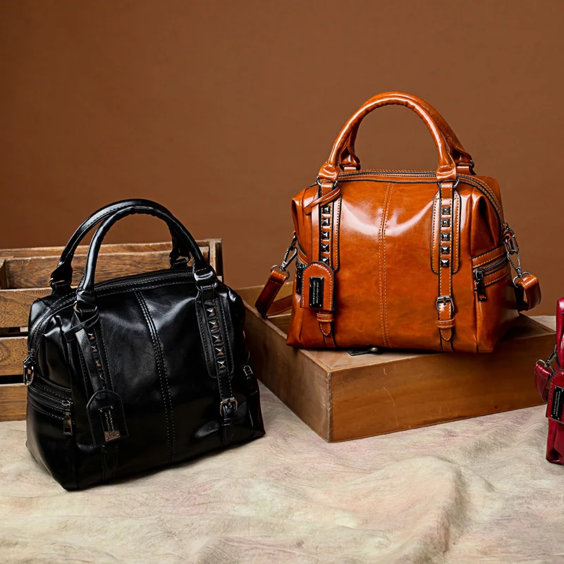 Ретро масло воск кожа роскошные сумки женские сумки дизайнерские женские сумки-мессенджеры летние сумки женские сумки для женщин Sac основной