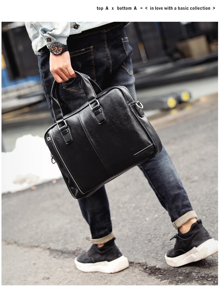 Модная брендовая дизайнерская мужская кожаная сумка повседневные сумки через плечо 14 "Сумка для ноутбука деловой мужской портфель