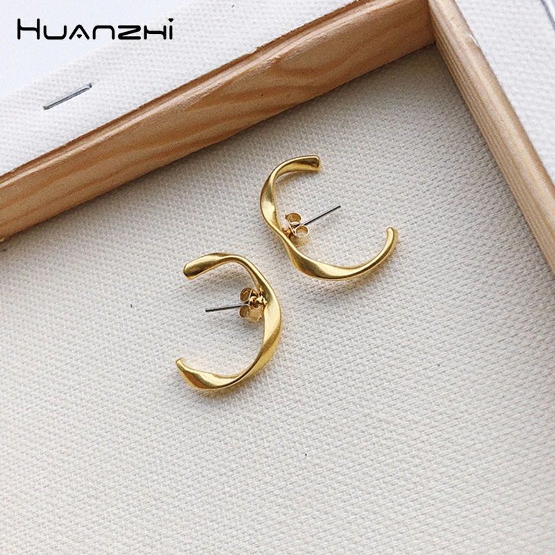 HUANZHI 2019 новые корейские модные простые изгибающиеся текстуры горные золотые