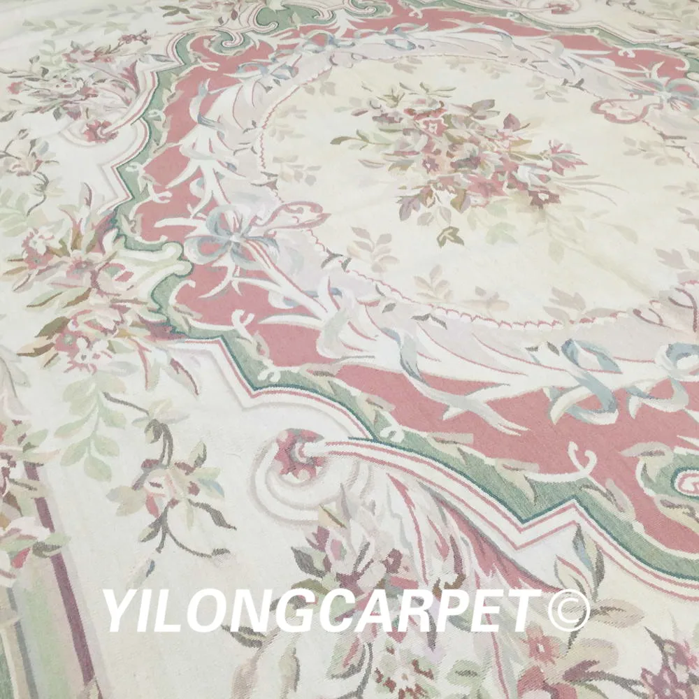 Yilong 9 &quotx 12&quot большой ручной работы Aubusson ковер плоский переплетение французский