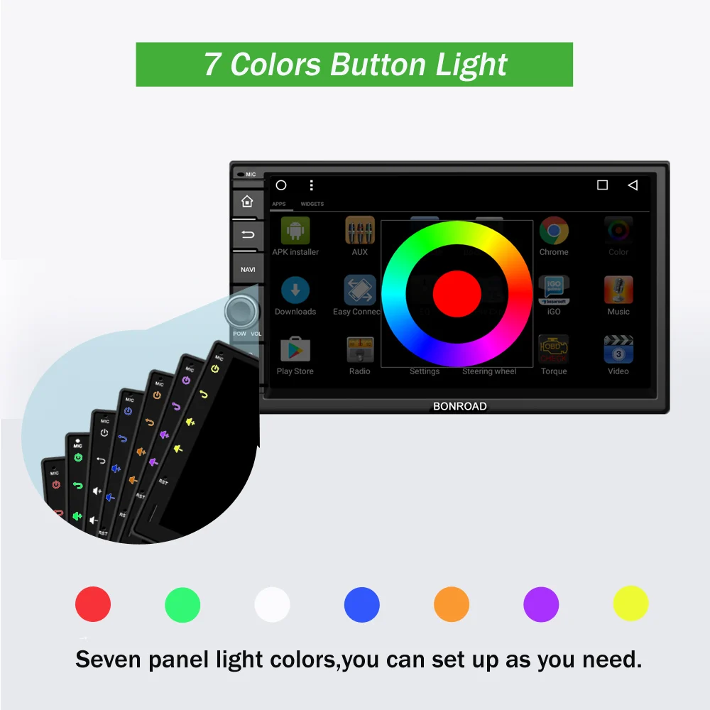 Excellent Bonroad Car Multimedia Player For 2din For Nissan Universal Android 9.0 2G+16G Wifi Radio 4G GPS Bluetooth Video Audio Player 1