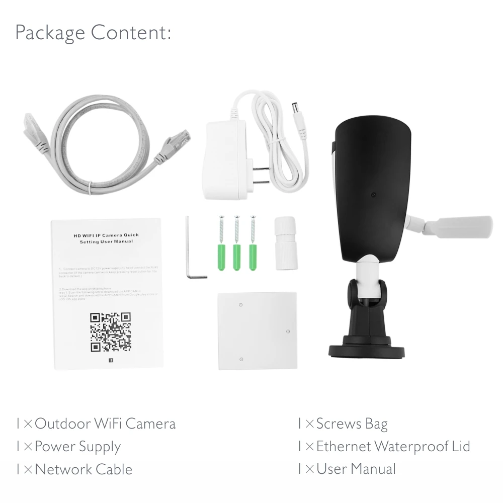 ENSTER Onvif внешняя 2 4 ГГц WiFi TF карта и FTP запись Camhi IP камера 720P 960P 1080P 6 шт. Высокая