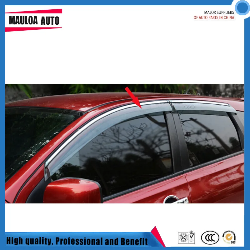 

4 Piece Injection molding trim vent shade rain sun wind deflector window visor for Hacker 2008-2015 2016-2017