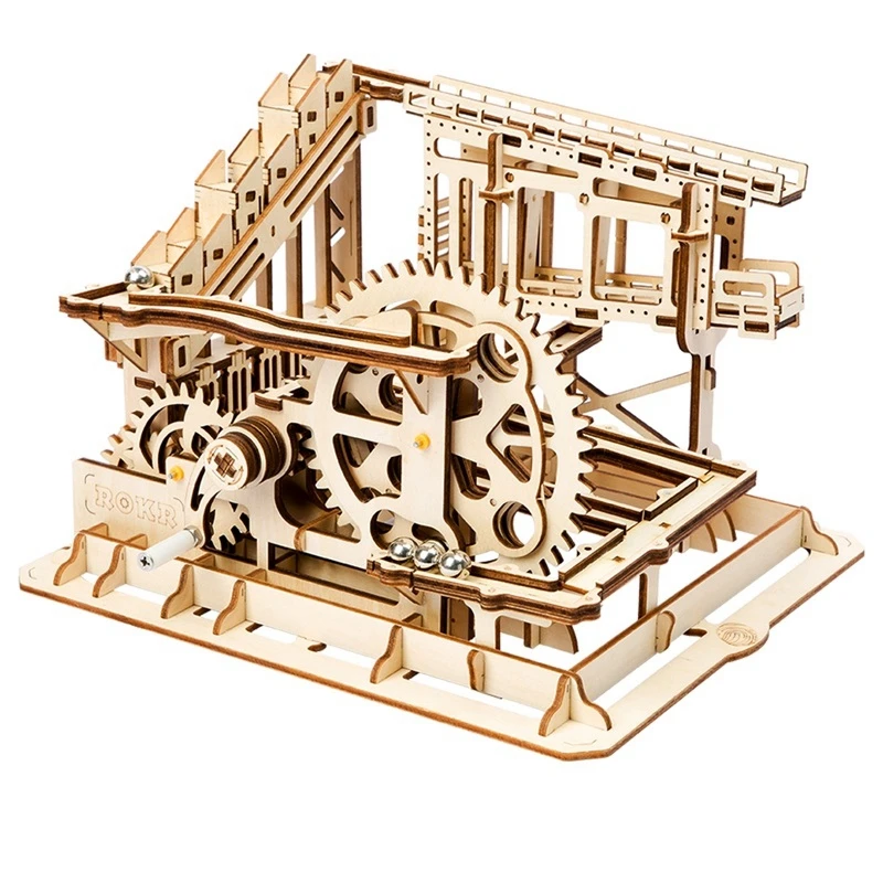 

Robotime Home Decor Figurine DIY Wooden Miniature Cog Coaster Marble Run Game Model Decoration Accessories Gift for Kids LG502