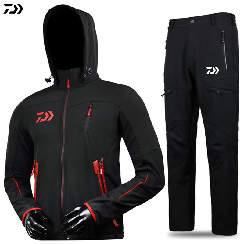 

DAWA DAIWA Man Outdoor Sportswear Waterproof Windproof Sunscreen Breathable Fishing Clothing Suit Hooded Fishing Pants and Coat