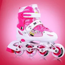 Детские роликовые коньки первое колесо мигает только скейт обувь