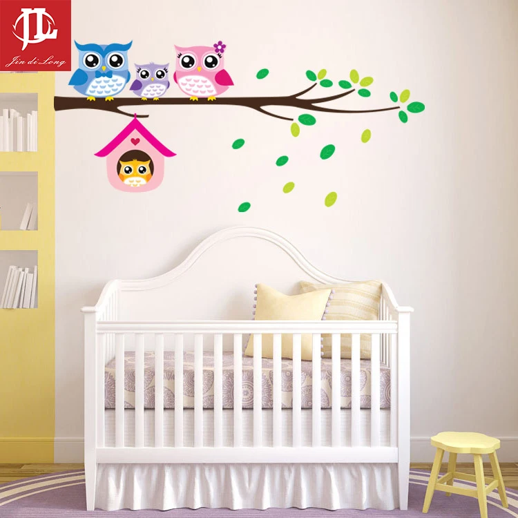 *PVC removable Owl Birds Branch Vinyl Kids Home Decor Mural Wall