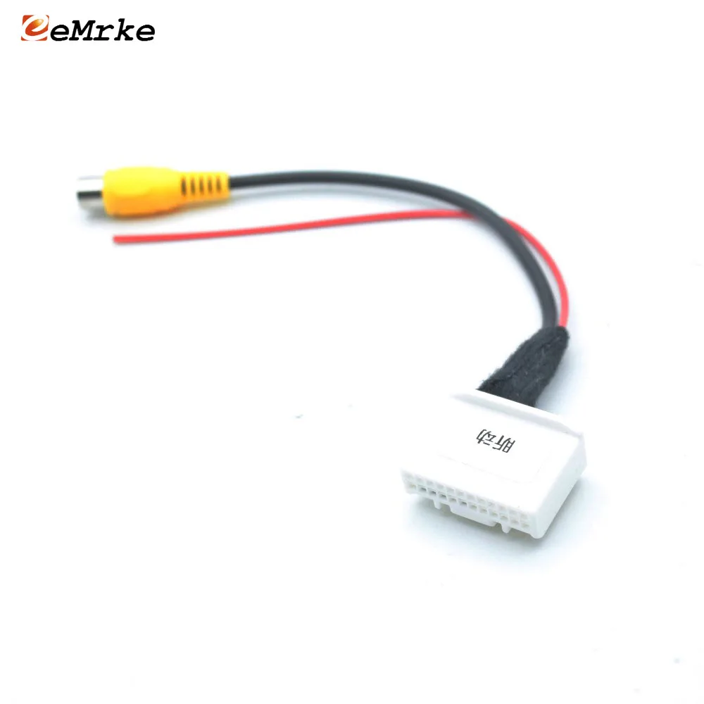 

EEMRKE Car Camera Adapter Connector Wire for Skoda Rapid NW202 2016 2017 Original Video Input RCA Cable