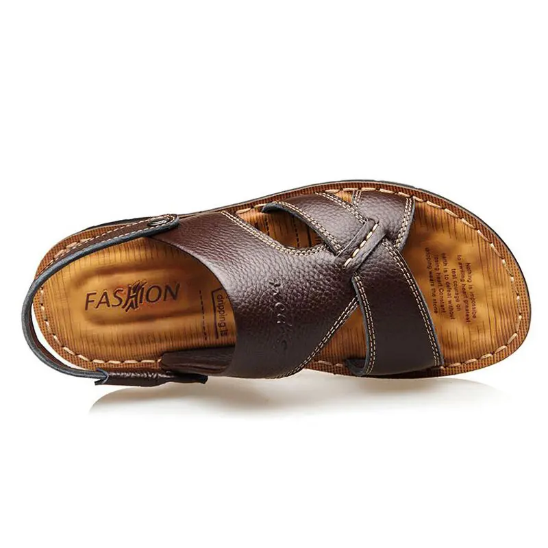 Tangnest NEW 2018 Men's Gladiator Sandals Classic Split Leather Slip-on Sandals Men Casual Beach Slippers Men Summer Shoes Tangnest NEW 2018 Men's Gladiator Sandals Classic Split Leather Slip-on Sandals Men Casual Beach Slippers Men Summer Shoes
