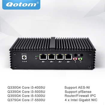Qotom Mini PC Core i3 i5 i7 with 4 Gigabit Ethernet NIC Pfsense AES-NI Fiewwall