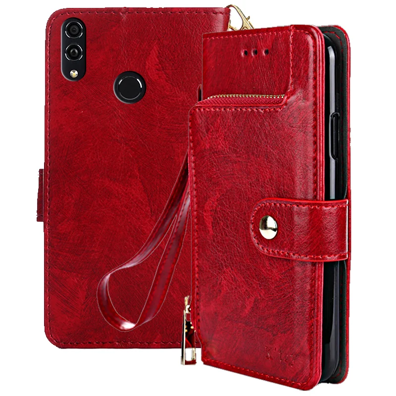 

Leather Wallet Case For Huawei Honor 8C 6.26 inch Luxury Flip Card Slots Cover For Huawei Honor Play 8C BKK-AL10 Phone Bags Case