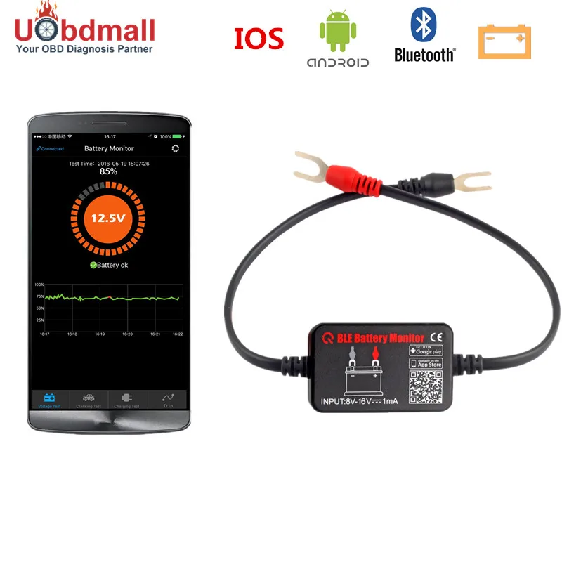 Real-time Car Battery Tester BM2 12v Bluetooth 4.0 Battery Monitoring Diagnostic Tool Digital Battery Analyzer Battery Monitor Tester for Android iOS Phones Real-time Car Battery Tester BM2 12v Bluetooth 4.0 Battery Monitoring Diagnostic Tool Digital Battery Analyzer Battery Monitor Tester for Android iOS Phones