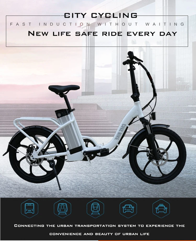 Best 20-inch aluminum alloy folding electric bicycle girl city lithium battery electric bicycle36V350W motor max-speed 25km/h ebike 1