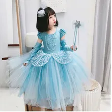 Платье Анны и Эльзы таможенная Мода для девочек, детская одежда Платья с Эльзой для маленьких девочек от 2 до 12 лет, CA967