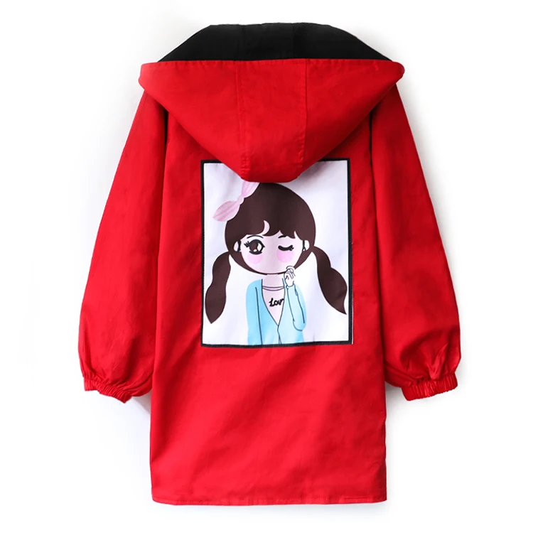 Girl Clothes Long Double-faced Windbreaker Jacket Korean Version of The Little Girl Jacket 3-15 Years Old Tide Girl Jacket