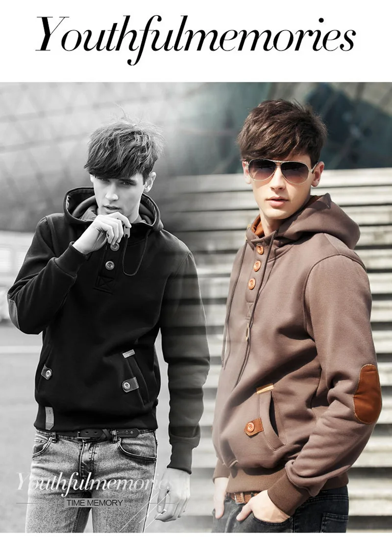 Осенние модные мужские толстовки с капюшоном в стиле панк, хип-хоп пальто, молодежная уличная одежда, мужская толстовка с большим карманом, мужской пуловер