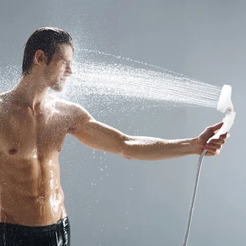 

High Pressure Automatic Supercharged Handheld Switch Shower Head Water Saving Plastic Bathroom Filter Spray