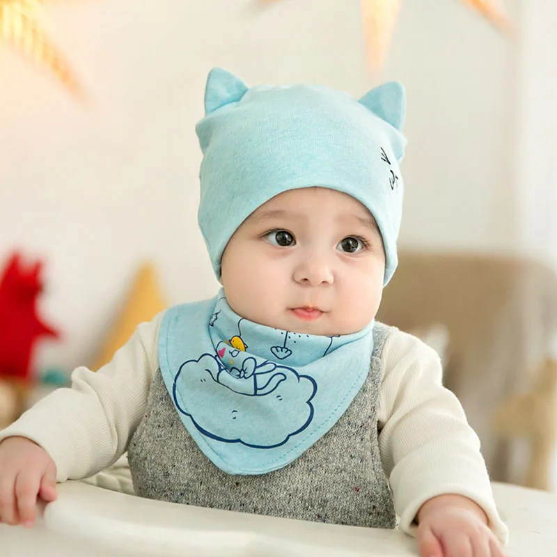 2018 Hot Sale Unisex Baby Hat + Scarf Cap Cotton 0-6M Cute Animal Pattern Newborn Photography Props Newborn Baby Accessories (14)
