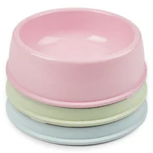 Миска для корма для домашних животных, красочная пшеничная соломенная миска для домашних животных, миски для собак и кошек, нескользящая одноместная круглая пластиковая тарелка для щенков, щенков, легко моется