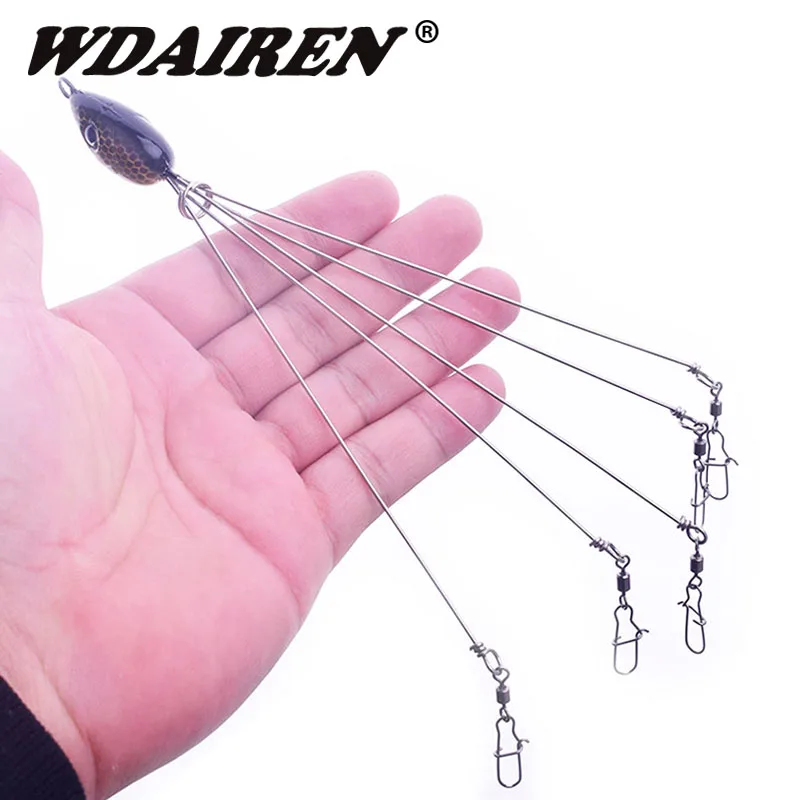  1Pcs Fishing lure Rig 5 Arms Alabama Rig Head Swimming Bait Bass Swivel Snap Connector Minnow Fishi