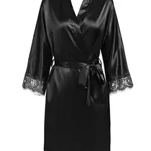 Кружевное лоскутное платье размера плюс для невесты, подружек невесты, сексуальное женское белье, шелковое кимоно для свадебной вечеринки, халаты, ночная рубашка, одежда для сна, bathrob