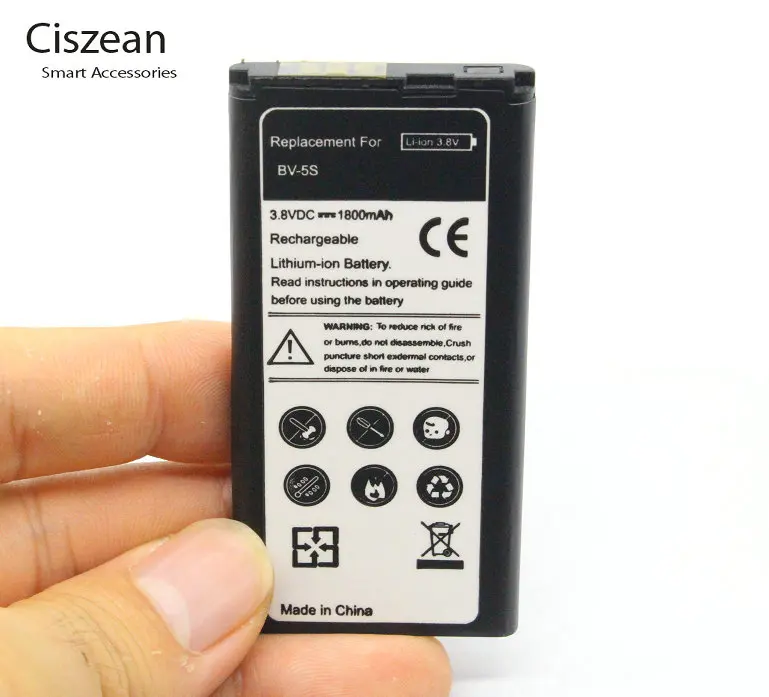 

Ciszean 1x 1800mAh Replacement Battery For Nokia X2DS X2 1013 X+ X Plus BV-5S + tracking code