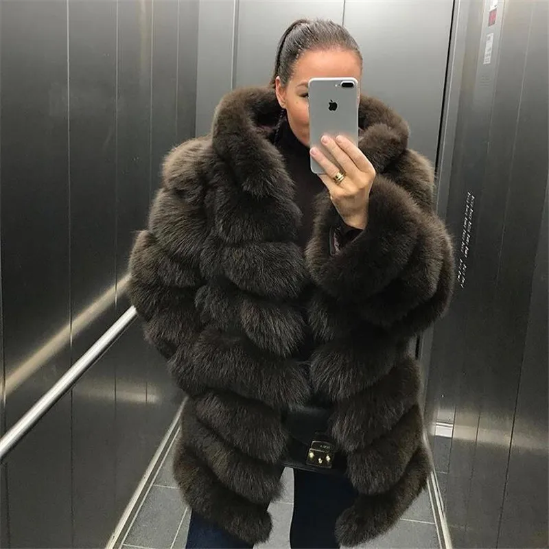 TOPFUR 2018 New Winter Natural Real Fox Fur Thick Fox jacket Women Warm Winter Real Fur With Fur Hood Casual Plus Size TOPFUR 2018 New Winter Natural Real Fox Fur Thick Fox jacket Women Warm Winter Real Fur With Fur Hood Casual Plus Size