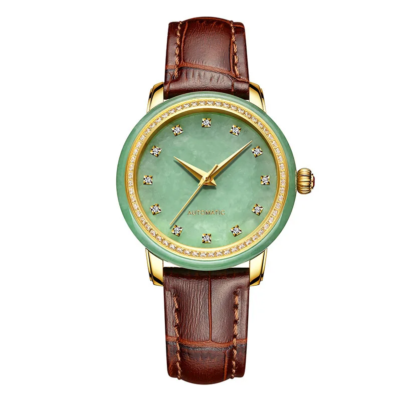 2019 Акция распродажа Hetian Jade часы на заказ Зодиак Китайский ветер автоматические водонепроницаемые механические наручные часы пара