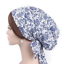 Новые весенние хлопковые мусульманские шапочки для женщин шапочка для химиотерапии цветок сетка Мода леди в месяц шляпы аксессуары