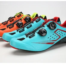 Santic Для мужчин оранжевый Road Вело-обувь углерода свет подошва кольцевой sapatilha Ciclismo Zapatillas европейские Размеры 39-45 450 г s12021