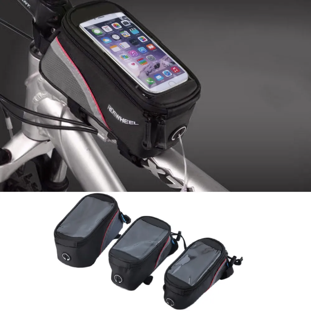 

ROSWHEEL4.8"4.2" 5.5"Cycling Bike Bicycle Bags Panniers Frame Front Tube Bag For Cell Phone MTB Bike Touch Screen Bag