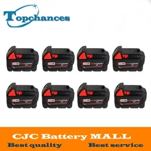 8PCS High quality 18V 4.0Li-Ion 4000mAh Replacement Power Tool Battery for Milwaukee M18 XC 48-11-1815 M18B2 M18B4 M18BX Li18