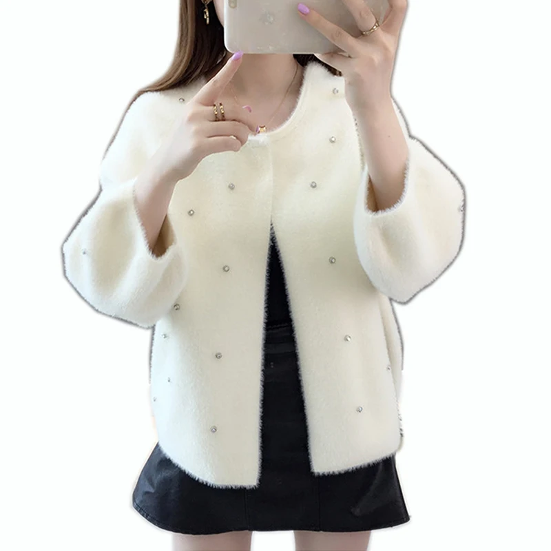 

Short Cardigan Female 2019 Spring Autumn Three Quarter sleeve Crochet Cardigan Women Sweater Women Knitted Jacket Tops