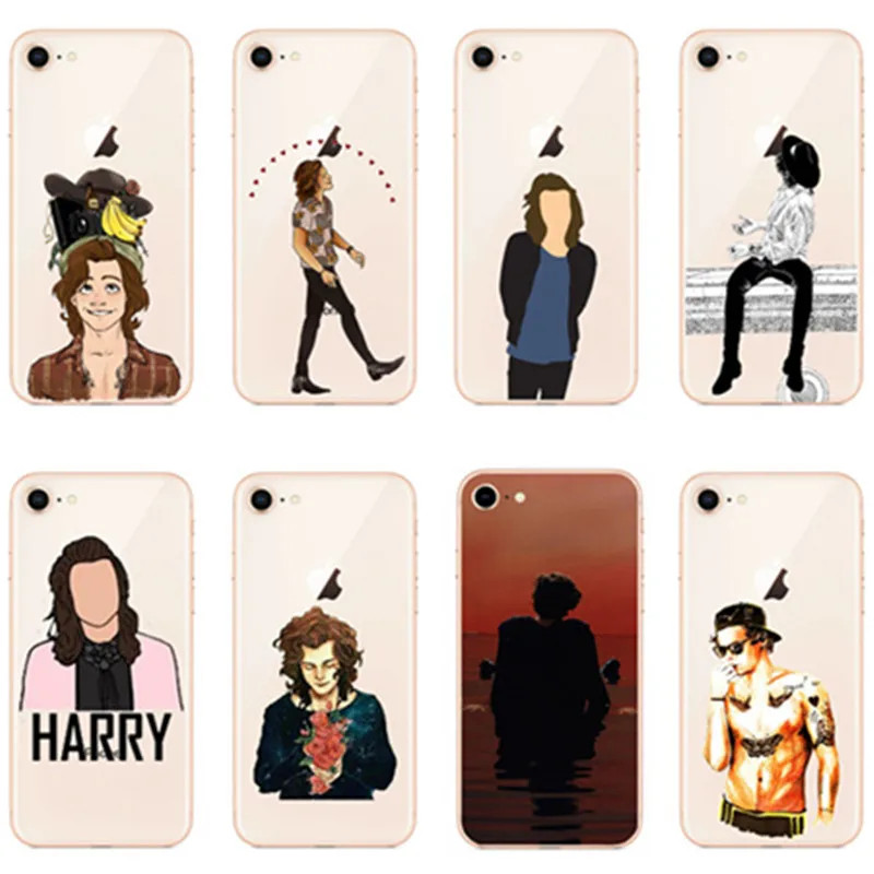 

i6 6S UltraThin silicone Back Skin Cover for iPhone 8 Soft Gel TPU Case for iPhone X 5S SE 6 6S 8 Plus Phone Cases Harry Styles