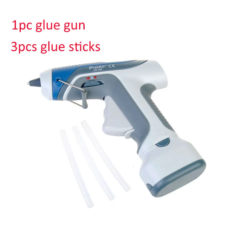 

6V Battery Type Hot Melt Glue Gun with 3pcs Glue Sticks Wireless Hot Melt Glue Gun Battery Operated Glue Gun