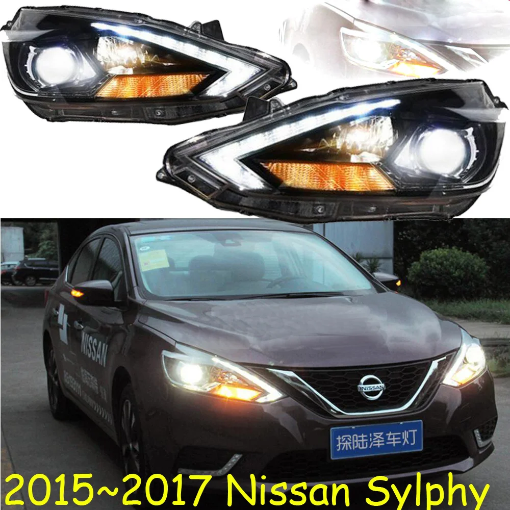 Автомобильные фары для Sylphy sentra год светодиодный DRL ходовые огни Биксеноновые Противотуманные фары ангельские глазки авто