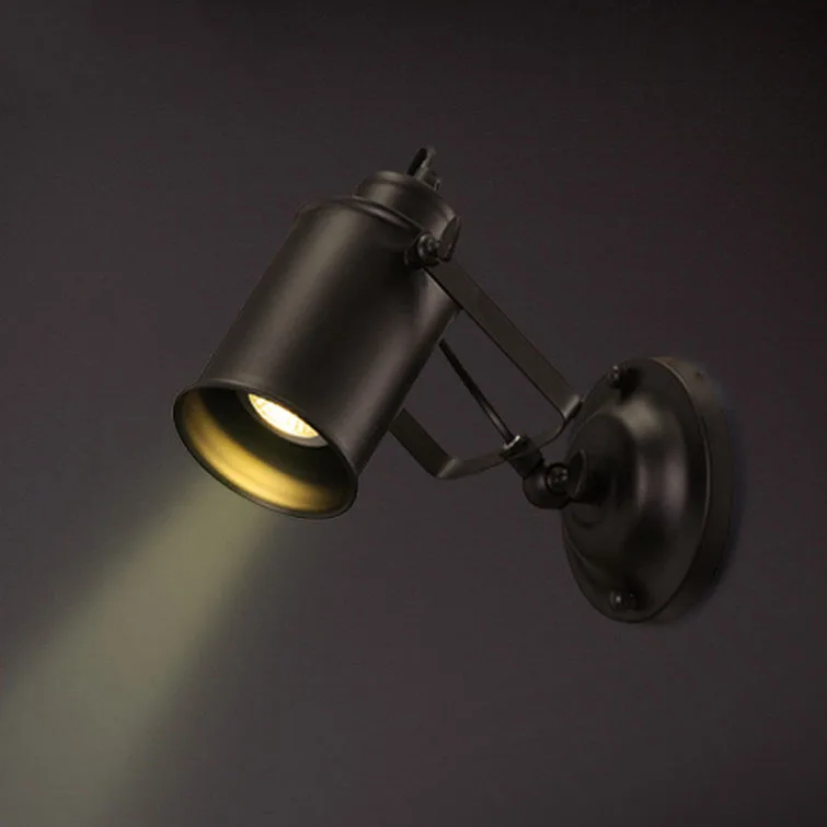 Retro Indoor Lighting Black Wall Lamp Industrial Loft Wall Mounted Bedside Wall Lighting Adjustable Spot Wall Lamp for Home(31)