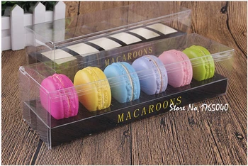 

243*68*60MM PVC Black macaron packing box hold 5 macarons ,chocolate black storage box macaron boxes30.5*7.5*3.5 cm 100pcs/lot
