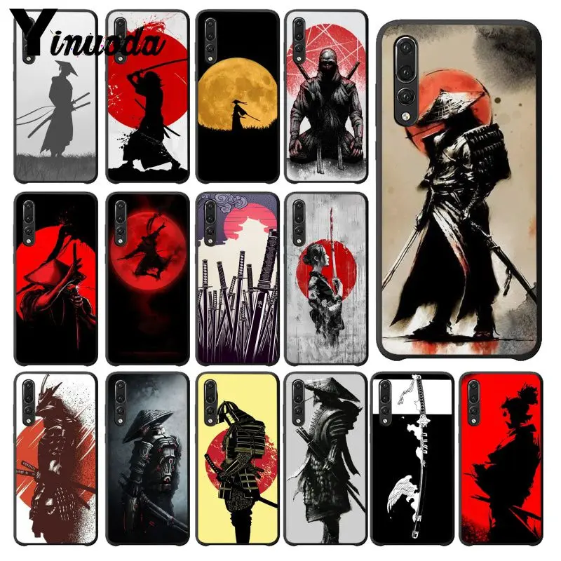 

Yinuoda Japan The samurai Ninja Pattern TPU Soft Phone Cell Phone Case for Huawei P20 Pro P10 Plus P9 Mate 10 Lite Mobile Cases