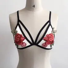 Модный сексуальный женский кружевной прозрачный бюстгальтер, эластичный бандаж, Цветочная вышивка, Бралетт короткий топ