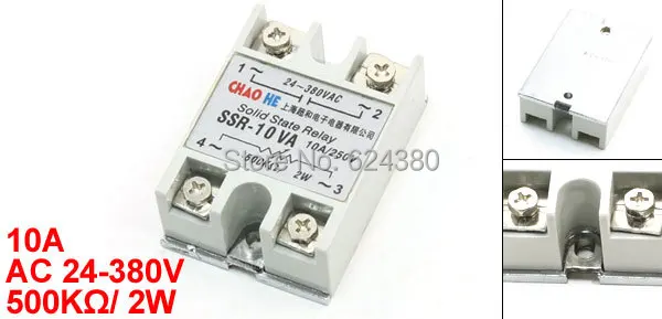 

Temperature Control Voltage Resistance Regulator Solid State Relay SSR-10VA 10A 24-380V AC 500 Kohm / 2W