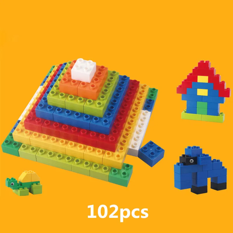 102 шт Diy Duploed строительные блоки кирпичи творческие с обучающими игрушками для