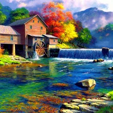 Land of idyllic beauty Art Ручная роспись креативная Цифровая живопись маслом 24 Цвета Пигмент Кисть DIY живопись по номеру