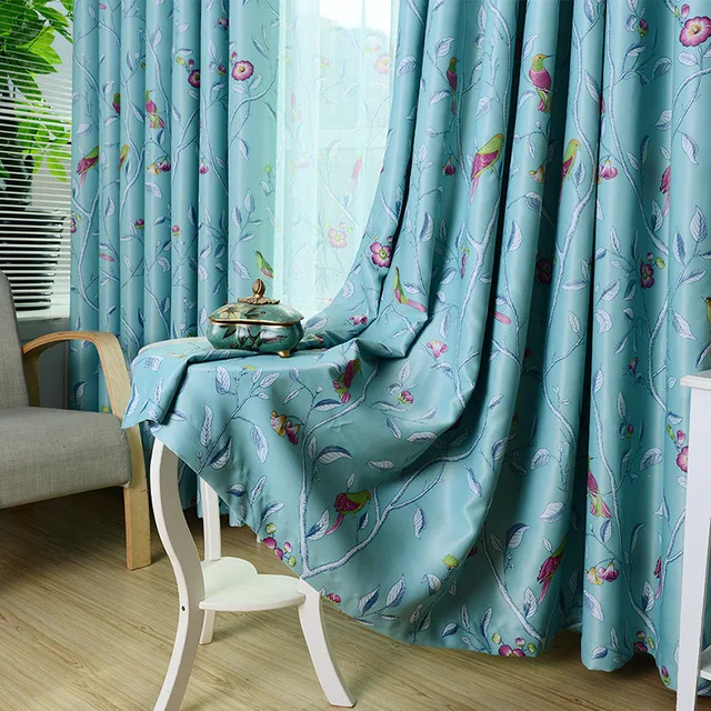 2017 New Arrival Room Darkening Curtain Printing Flower And Bird 2017 New Arrival Room Darkening Curtain Printing Flower And Bird Living Bed Children