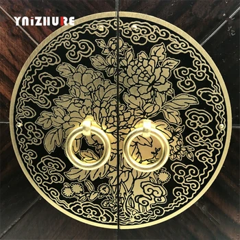 

11cm/14cm/18cm/24mm Chinese Antique Cupboard Handle Furniture Pure Copper Round Bookcase Wardrobe Door Cabinet Knobs Handle