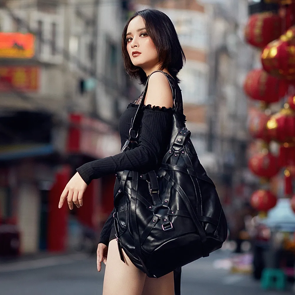 

Hot sale bag Women's autumn and winter new women's bag punk hand bag rivet shoulder bag