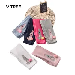 V-TREE Весна Осенние леггинсы для девочек одежда хлопок мультфильм детские подростков леггинсы брюки для девочки детская брендовая одежда