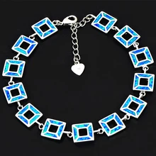 Голубой огненный браслет из опала 925 пробы ювелирные изделия из серебра BNT16022708