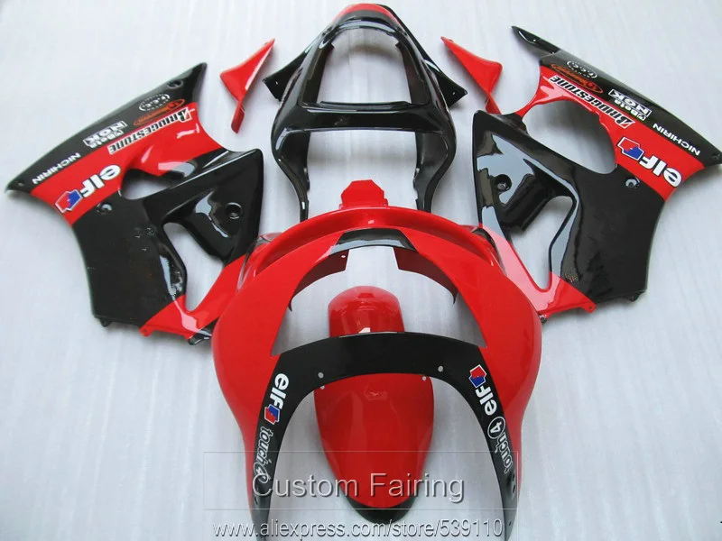 

New hot moto parts fairing kit for Kawasaki Ninja ZX6R 98 99 red black fairings set ZX6R 1998 1999 HN21