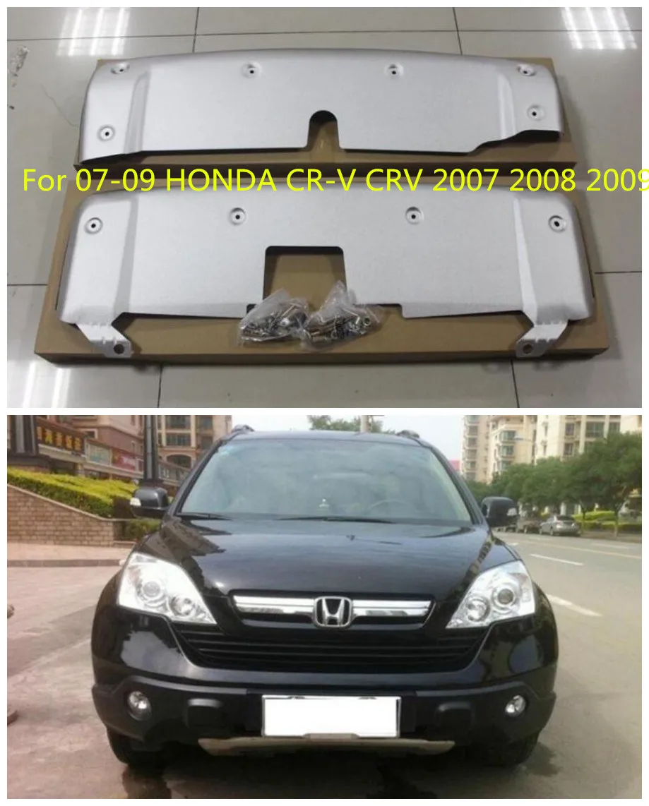 

Aluminum alloy Front + Rear car Bumper Protector Guard Skid Plate Fits For 07-09 HONDA CR-V CRV 2007 2008 2009 BY EMS